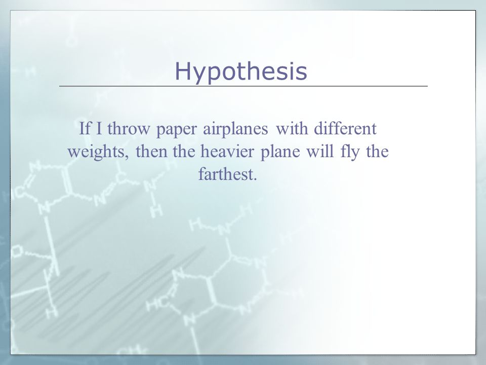 Hypothesis paper airplanes video